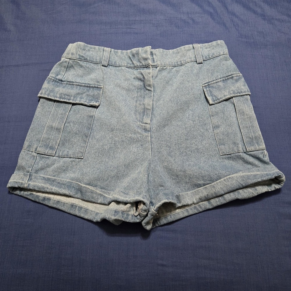 JEANNIEMAT x I.N.C. International Concepts Womens Shorts16 Denim Cargo Elastic